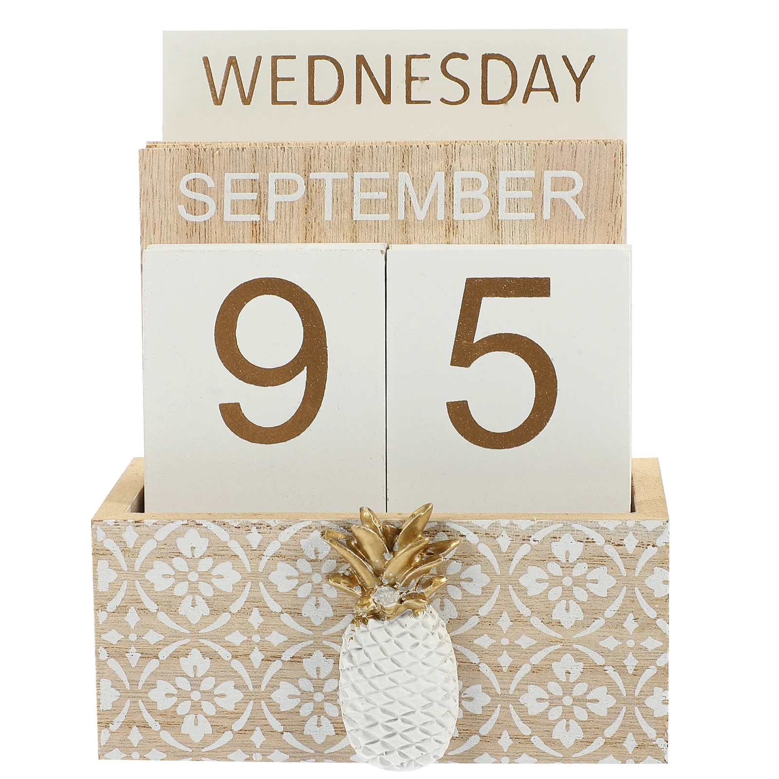 

Wooden Calendar Desk Daily Perpetual Table Arrangement Home Office Decor Desktop Wood Block Month Date Display Reusable Year