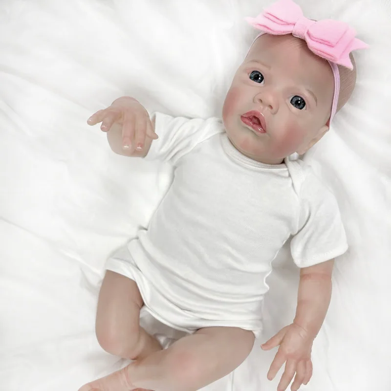 NPK19インチ手作り高品質3Dスキンペイントスズラン眠り人形リアルなソフトタッチコレクタブルアートリボーンドール