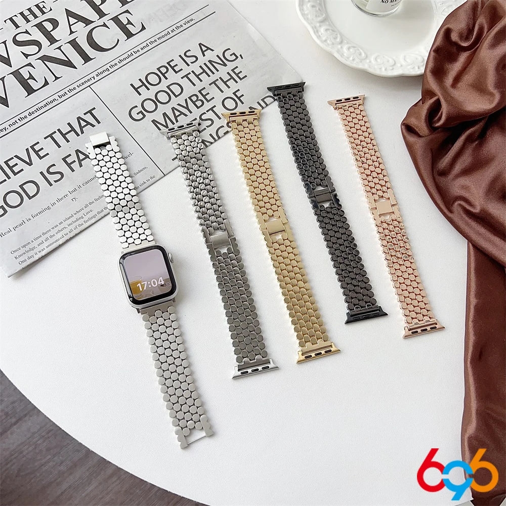 

Bracelet Strap For 38 40mm 41mm 42mm 45mm 46mm 49mm For IWatch Ultra 10 9 8 7 6 5 4 Woman Men Fish Scale Stainless Steel Band