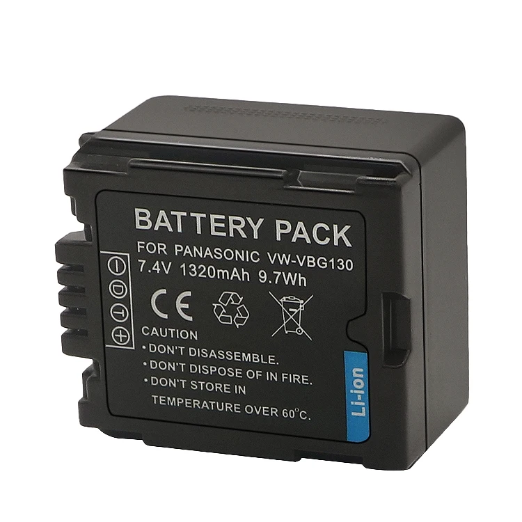 VW VBG130 Battery 900mAh for Panasonic VW-VBG130 VW-VBG070 VW-VBG260 SDR-H20 SDR-H28 SDR-H258 HDC-SD1 Camera Batterie