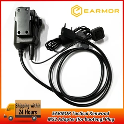 Original PTT Adapter EARMOR M52 Push To Talk Tactical Communications Headset PTT Adapter for Airsoft Earmor MSA Sordin