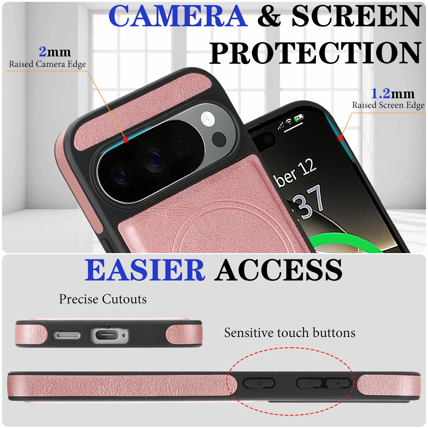 Luxury Magnetic PU Leather Phone Case for Google Pixel 11 10 10Pro 10A 9 9Pro 9A 8 8Pro 8A Pro XL ProXL Wireless Charging Cover view 4