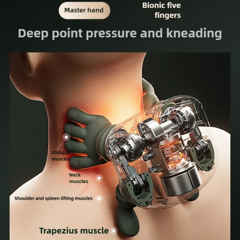 Kabelloses elektrisches USB-Massagegerät mit 6D-Handsimulation, kabelloses Nacken- und Schultermassagegerät mit USB-betriebenem Ladekabel im Lieferumfang enthalten