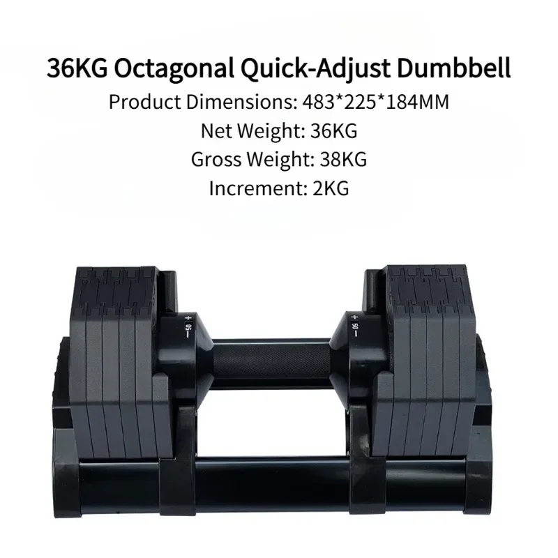 

36kg Popular Octagonal Quick-Adjust Dumbbells: Top Choice for Gym and Home Fitness Equipment Training- Hot Seller Recommendation