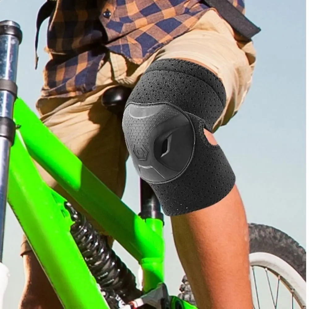 

Защитные наколенники для спорта с нескользящими регулируемыми ремнями, дышащие, с жесткой защитой, для поддержки колена