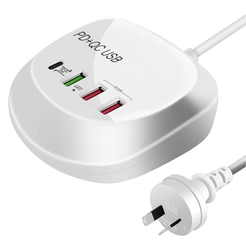 

Mobile phone charger 4 ports USB40W fast charging power strip 5V2.4A studio 40W safety certification