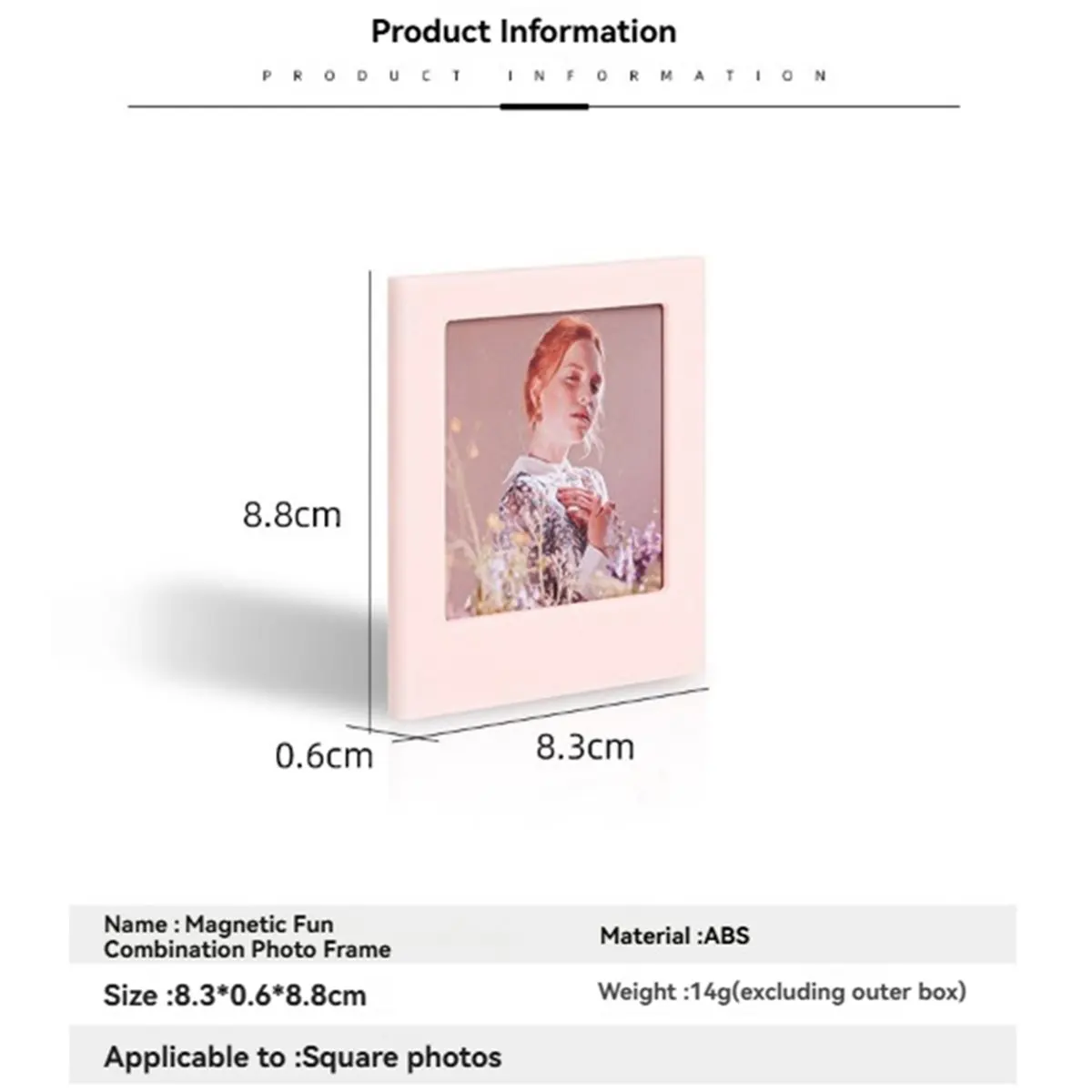 For Square Link Printer Camera 4 Inch Magnetic Photo Frames Colorful Square Picture Holders