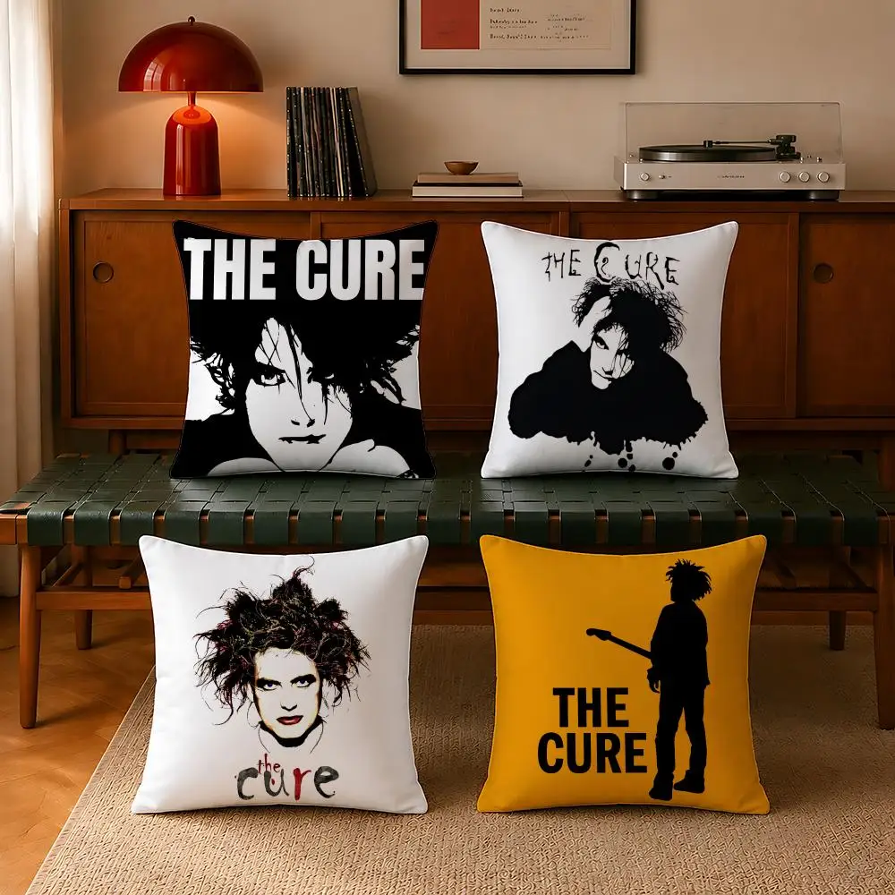 

Gothic T-The CureS Cushion Cover 4Pcs Luxury Short Plush Square Pillow Covers 40x40 45x45 Cushion Case for Bedroom Home