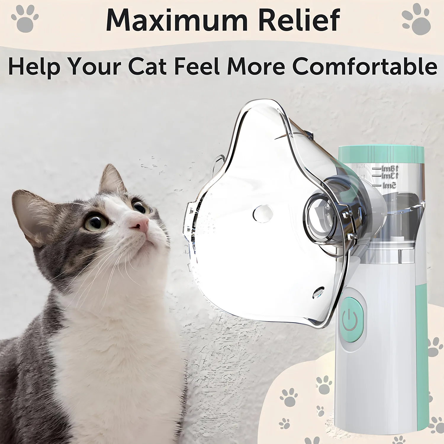 Portable Pet Nebulizer Inhaler for Asthma Relief,Easy Operation Veterinary Respiratory Device for Dogs Cats,Pet Respiratory Heal
