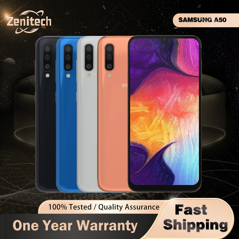 هاتف سامسونج جالاكسي A50 A505F A505U 4G الأصلي 4GB RAM 64GB ROM 6.4 "25MP + 8MP + 5MP هاتف محمول ثماني النواة أندرويد A50 #1