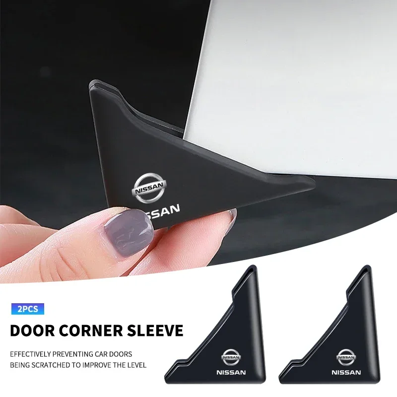 Car Door Corner Protective Cover Silicone Door Corner Anti-collision Guard Covers For Nissan Qashqai X J10 J11 Trail Tiida Teana