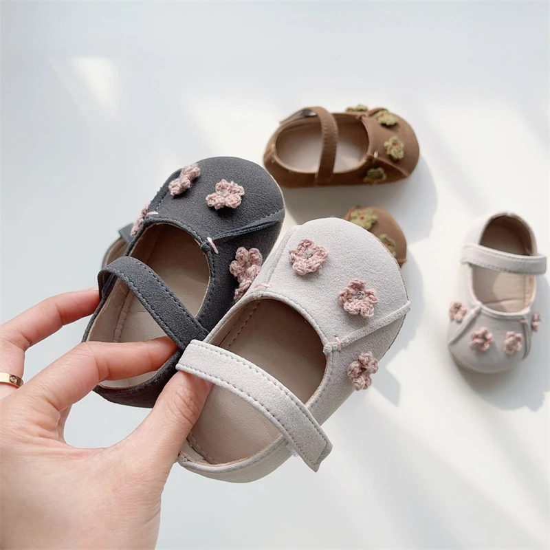 Spring Autumn Newborn Infant Shoes Baby Girls Walking Shoes Comfortable Soft Sole Anti Slip Toddler Kids Floral Princess Shoes