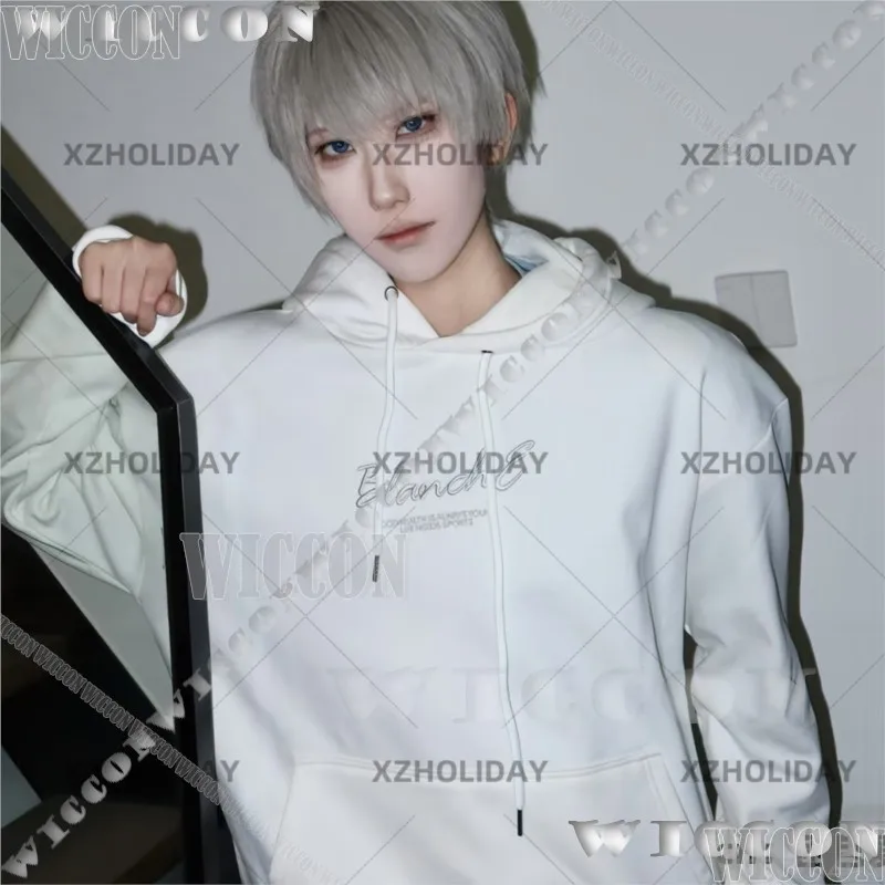 Xavier Hoodie Game Love And Deepspace Cosplay clothes White Top Suit Blue Lining Shen Xinghui Men Holloween Nvidad Carnaval view 2