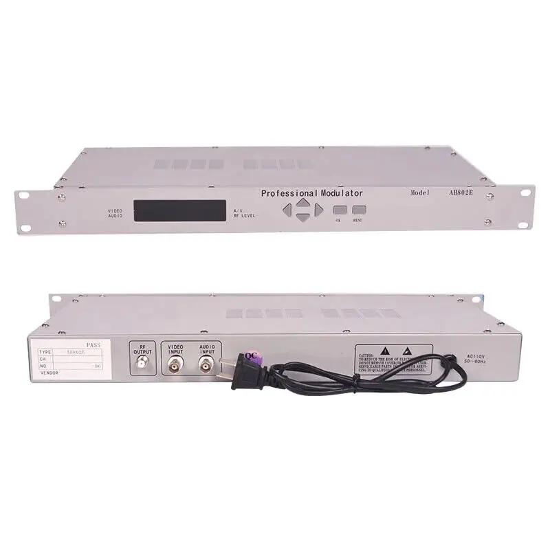 High-quality AC 220V/50 Hz CATV Agile Modulator AH802E Frequency Stability 5 KHz