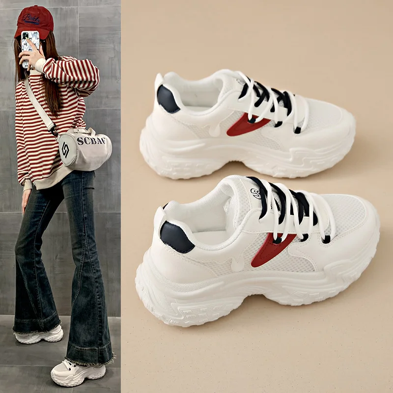 

Women's Platform Sneakers for Women 4CM Thick Sole Comfortable Walking Shoes Non Slip Casual Fashion Breathable Footwear