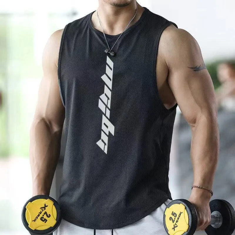 

2024 NEW Bodybuilding Sports Tank Tops Men Gyms Fitness Workout Sleeveless Shirt Male Summer Loose Undershirt Running men Vest