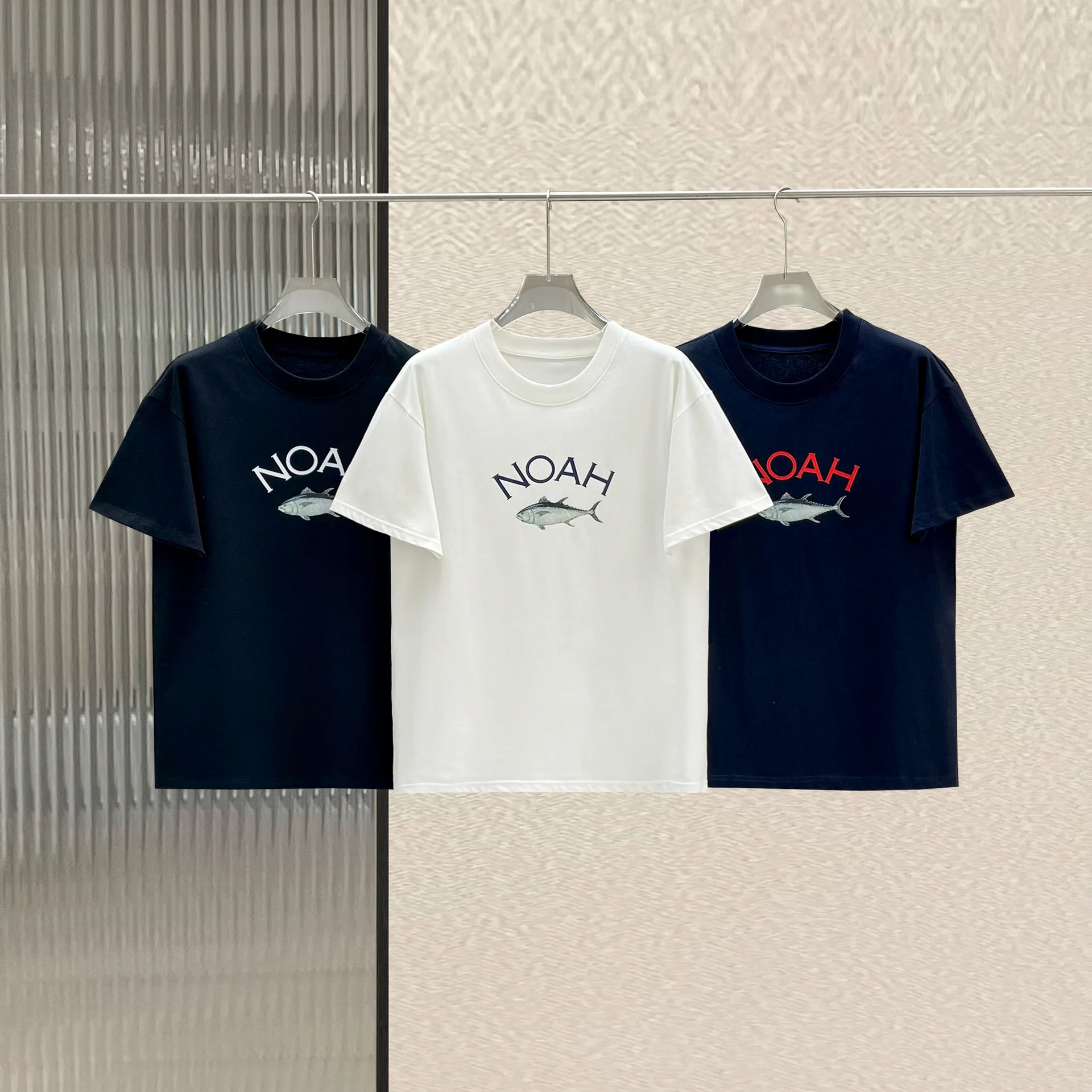 Sommer Baumwolle Tuna Kurzarm NYC CORE Lose Hohe Qualität Casual Paar T-shirt Trendy Männer