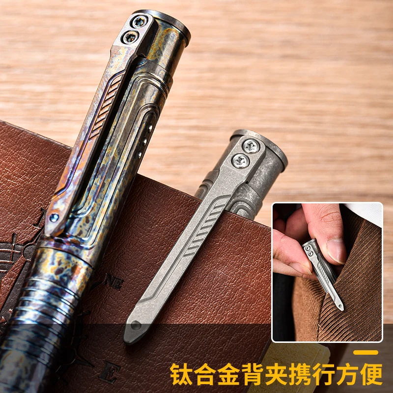 Imagem -04 - Titanium Alloy Tactical Business Pen Tungsten Steel Tail Cone Broken Window Signature Pen Neutro Outdoor Edc Ferramenta