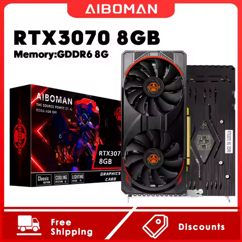 AIBOMAN Computer Graphics Cards RTX3070 8GB NVIDIA GPU GDDR6 256Bit 8Pin+8Pin PCI-E 4.0 rtx3070 8gb Suitable for Gaming