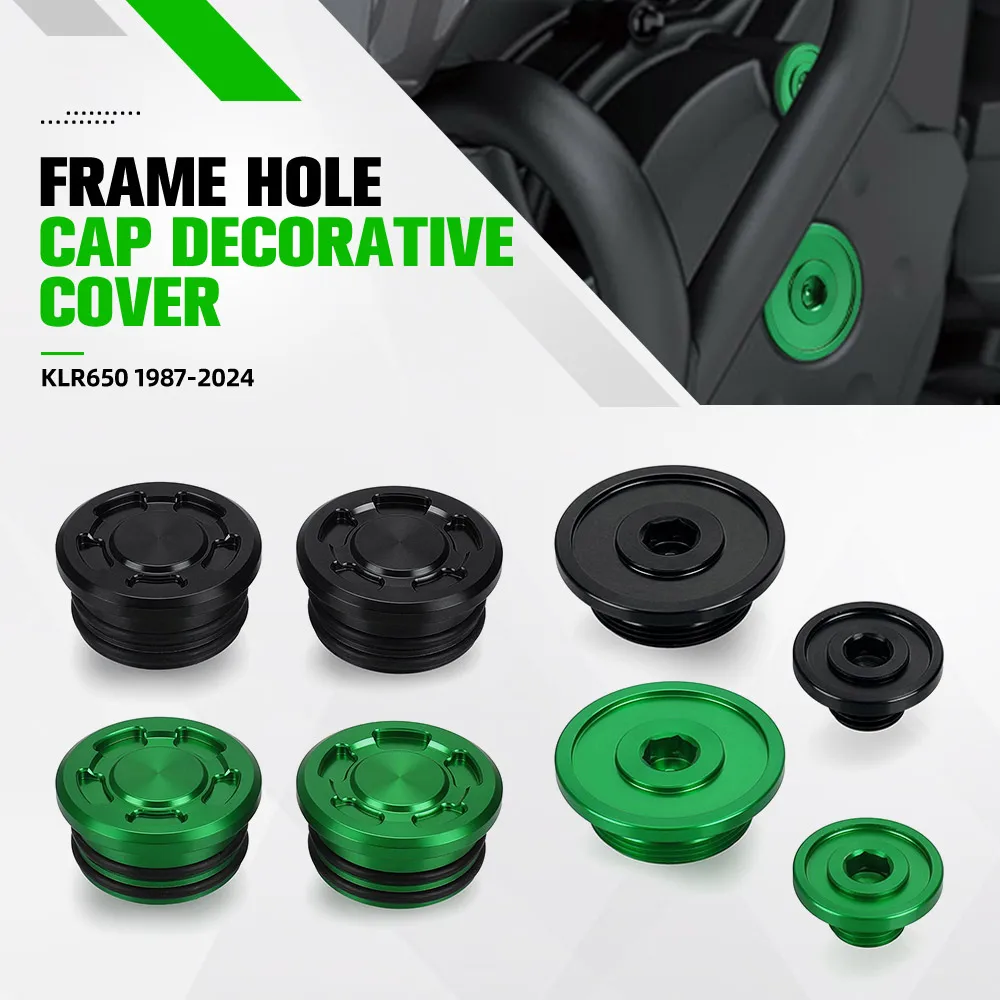 KLR 650 2023 2022 Frame Hole Cap Plug Frame Swingarm Cover For Kawasaki KLR650 1987-2024 Frame Plugs Aluminum Swing Arm Caps