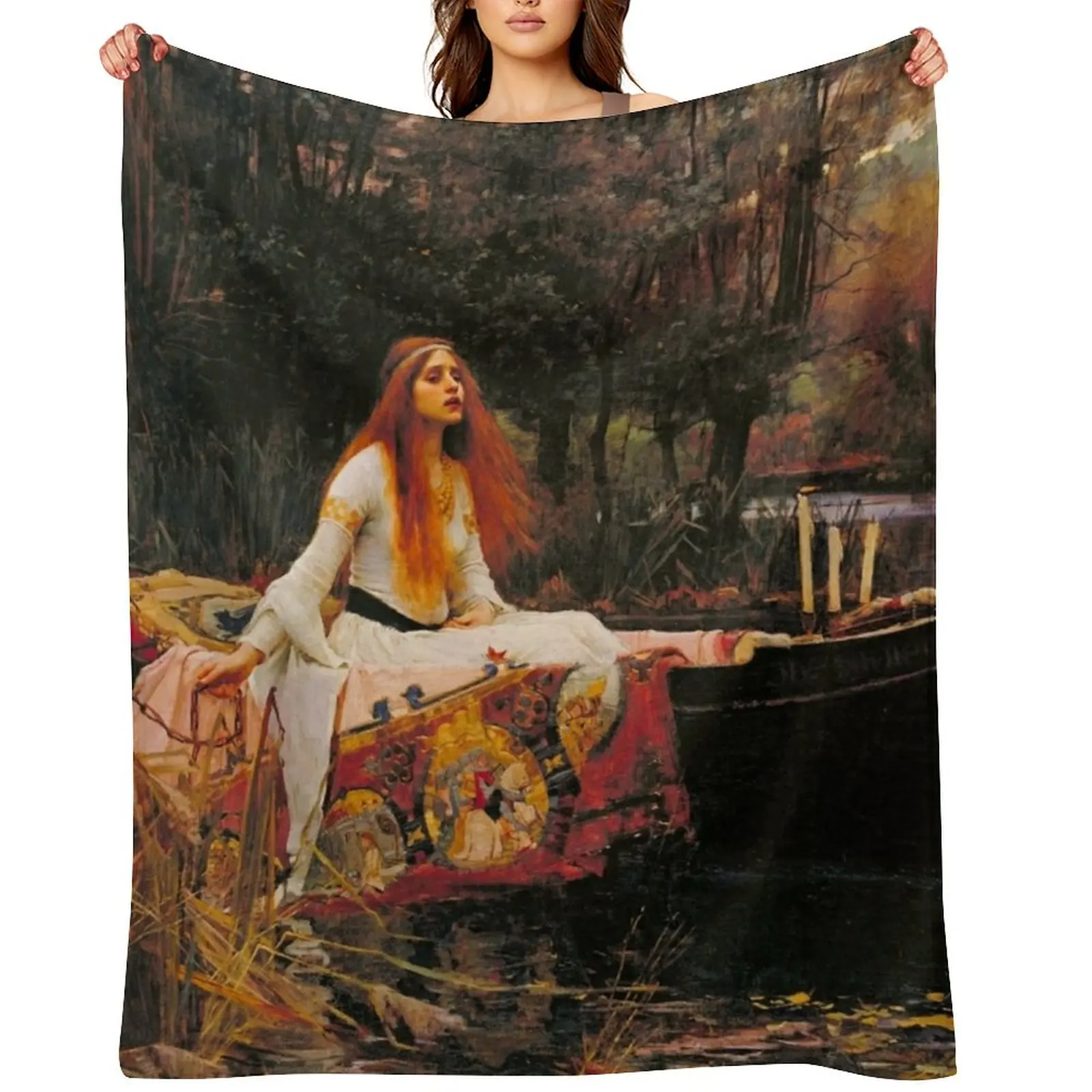 

John William Waterhouse - The Lady of Shalott Throw Blanket Quilt Thin For Decorative Sofa Blankets