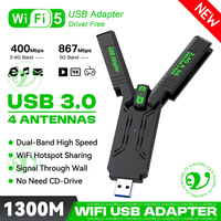 1300Mbps WiFi USB Adapter Dual Band 2.4G&5Ghz Wi-Fi Dongle 4-Antennas USB3.0 High-Speed 802.11AC Wireless Receiver For PC/Laptop