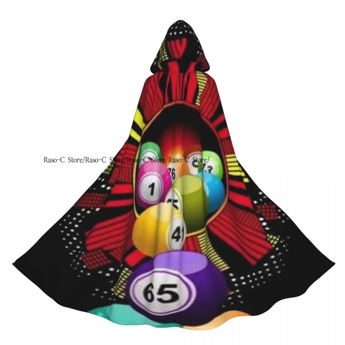 الرجعية خمر البنغو لعبة كرات مقنعين عباءة البوليستر للجنسين الساحرة الرأس زي التبعي #4