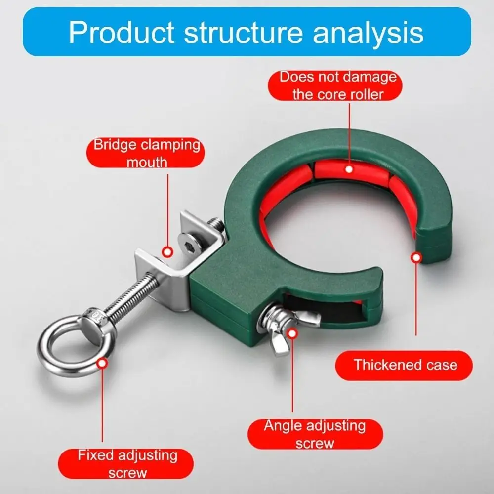 Stainless Steel Cable Laying Roller Wire Guide Fixation Auxiliary Tool Pulley Roller Smooth Wire Pulling Adjustable Clamp