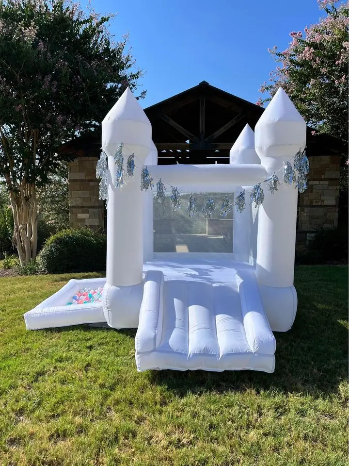 Customization Oxford 9x9x7ft White Bounce House With Ball Pit For Toddlers Inflatable Bouncy Castle Free Shipping To Door