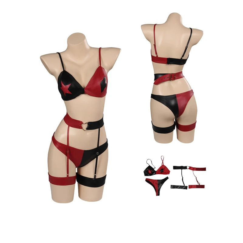 Quinn Quinzel Costume Cosplay Costume da bagno Sexy lingerie per le donne ragazze Costume abiti Costume da bagno due pezzi costumi da bagno abiti