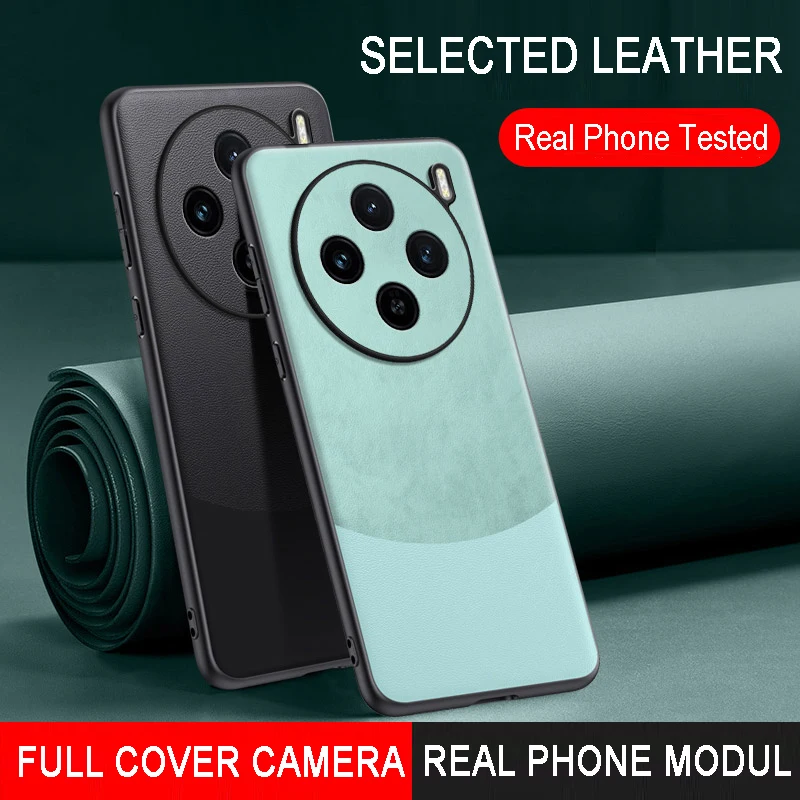 Leather Case for VVivo X200 Splicing Pattern Full Camera Protection Shell Vivo X200 Pro Phone Coques Vivo X100S/Vivo X100S Pro