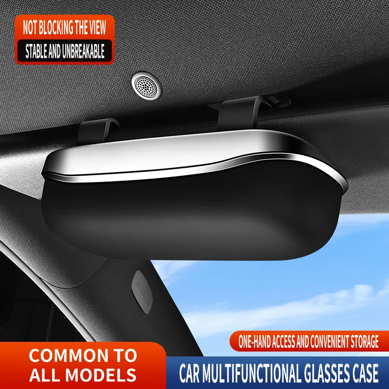 Auto-Brillenetui Sonnenblenden-Brillenhalter Box Kratzfester Brillenschutz Einhandbedienung Innenraum-Zubehör