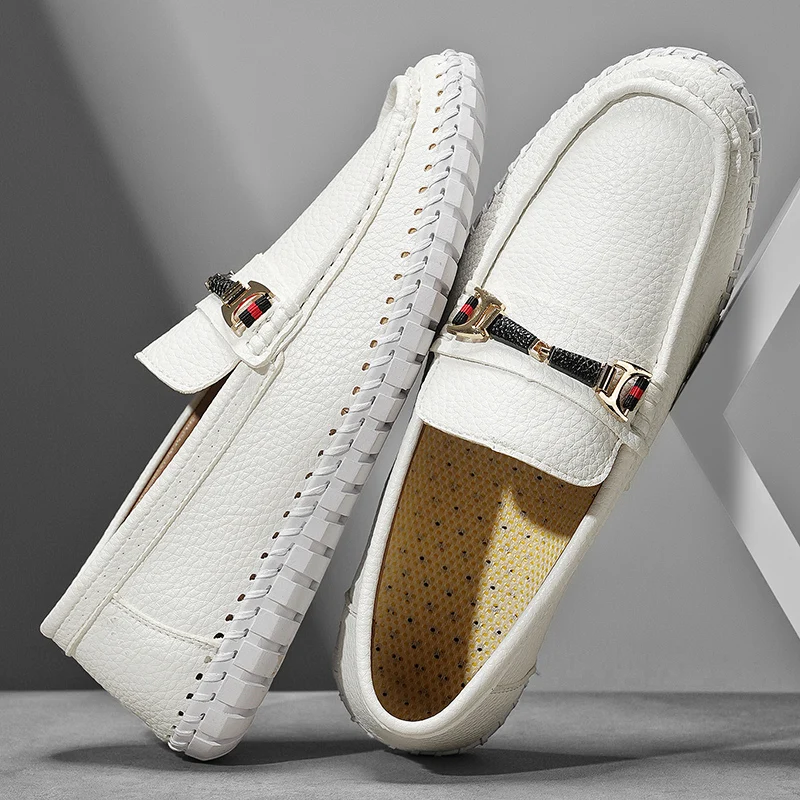 

Men's Casual Leather Loafers, Comfortable Lightweight Slip-On Non-Slip Driving Shoes