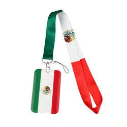 Mexican Flag Pattern Neck Strap Lanyards For Keychain Badge Holder ID Credit Card Pass Hang Rope CellPhone Charm Accessories