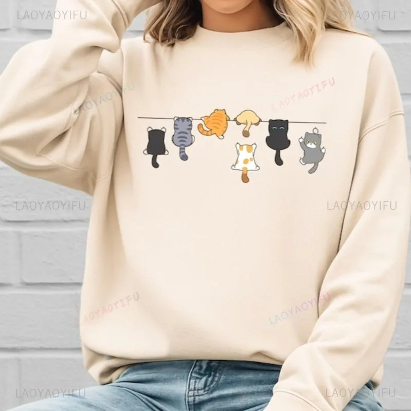 

Cat Lover Sweatshirt Funny Cute Cat Sweatshirt Women's Pullover Fashionable Hoodie Fashion Long Sleeve Sports Wear Hoodie
