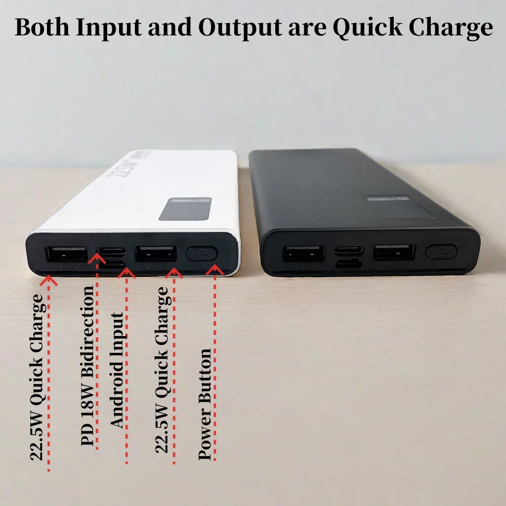 22.5W Super Fast Charging Portable External Battery Digital Display Power Bank