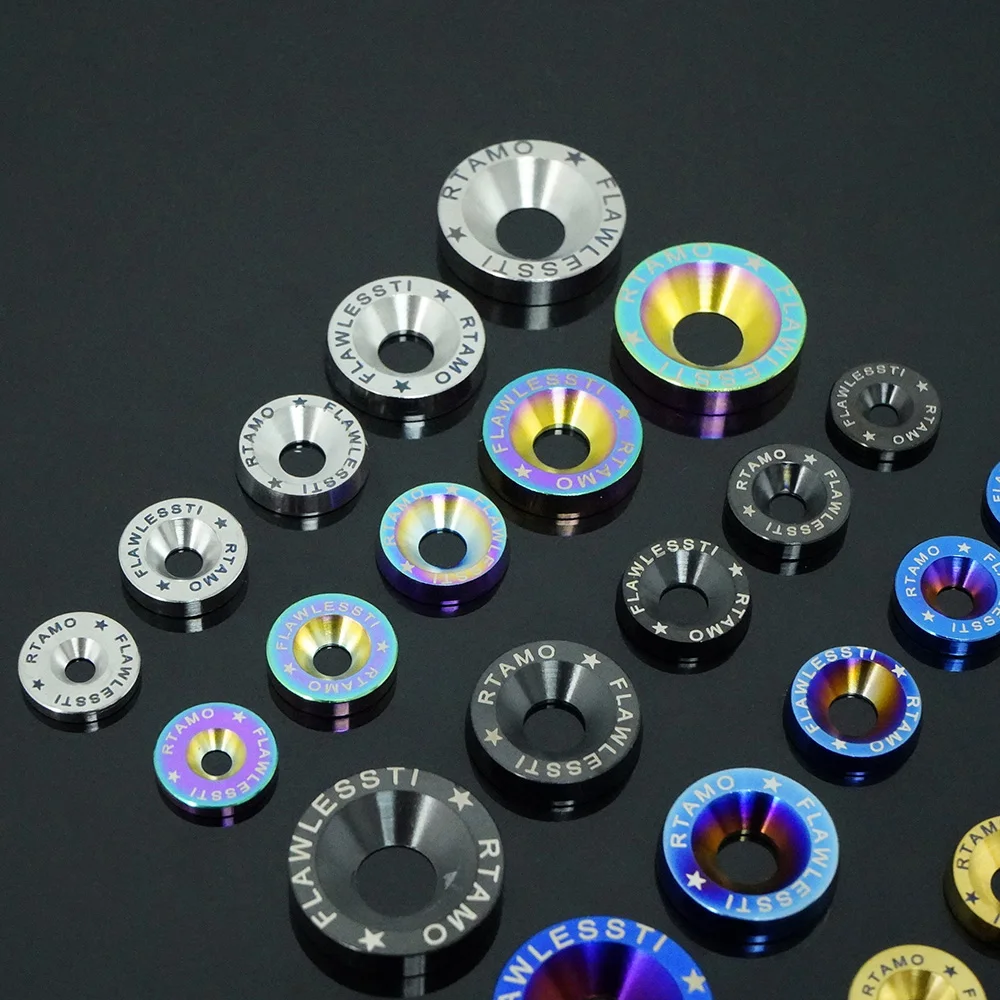 FLAWLESSTI M3 M4 M5 M6 M8 Gr5 Titanium Countersunk Washer