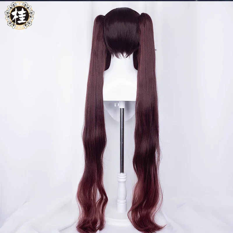 Pre-sale hutrai cosplay wig Genshin impact cosplay Hu Tweed long hair brown wigs 115cm claw clip ponytail wig