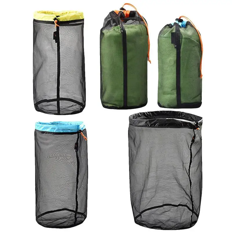 Mesh Stuff Sack Set Backpacking Stuff Sack Set Ultralight Mesh Bags For Sleeping Bag Ditty Sacks Nylon Mesh Stuff Sack For