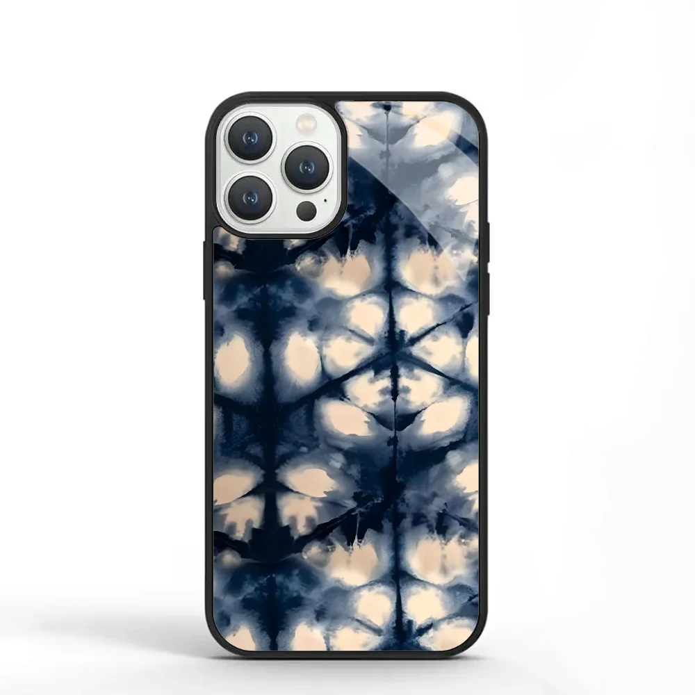 Blue Indigo Phone Case For IPhone 11 12 13 14 15 Plus Pro Max Mirror Acrylic PC TPU Cover