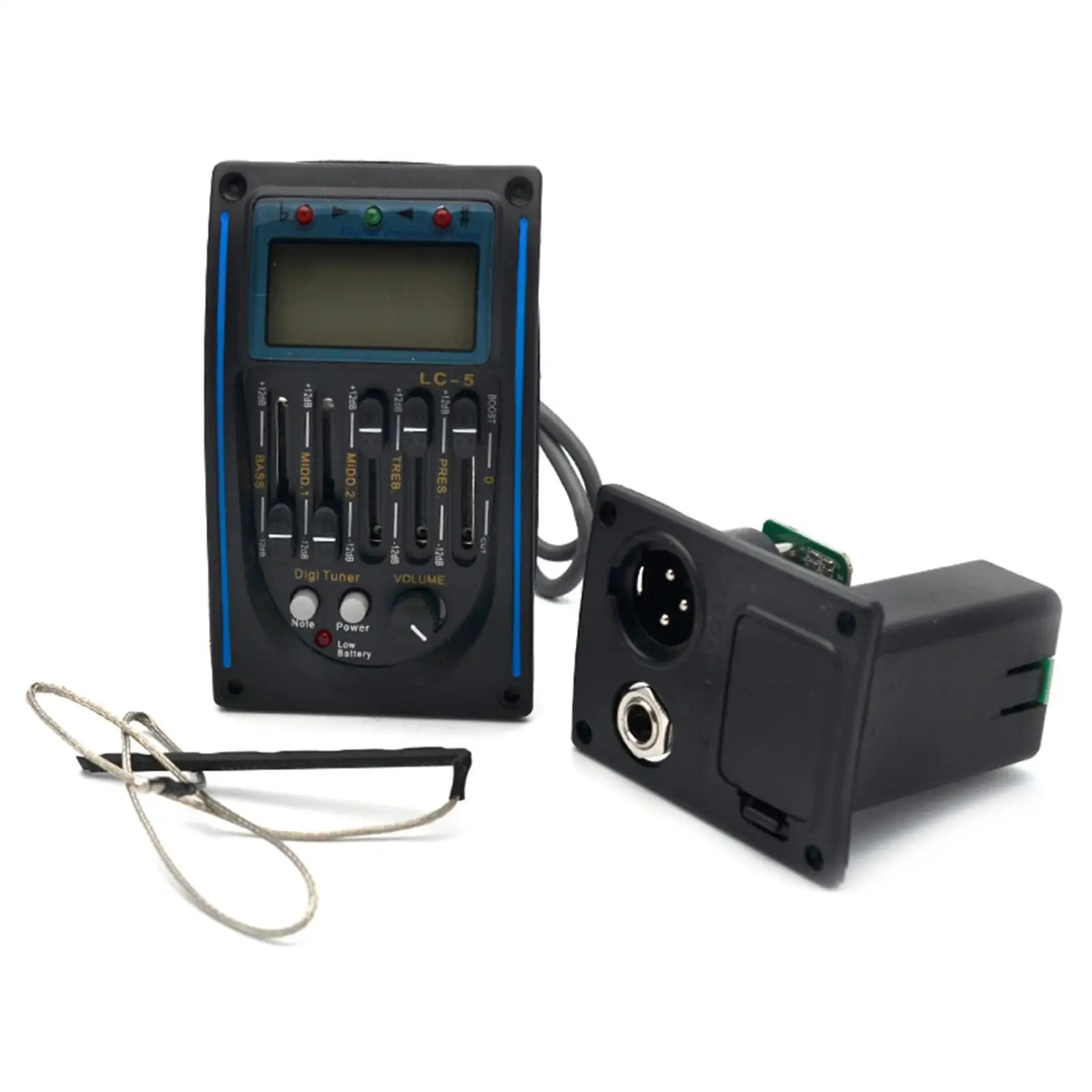 

EQ Piezo Pickup LC-5-rd/LC-5-bu 6.35mm 5 Band Equalizer Digital Tuner Pickup