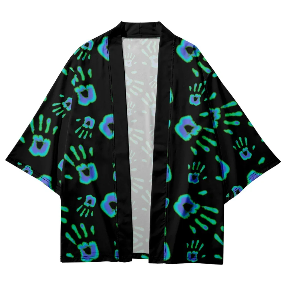 

Summer Beach Kimono Fashion Hand-Printed Shirt Haori Oversized Male Clothing