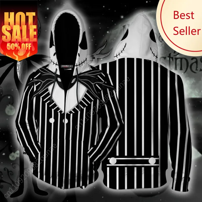 

Disney Nightmare Before Christmas Jack Skellington Boys Halloween Zip Up Hoodie for Toddler and Big s