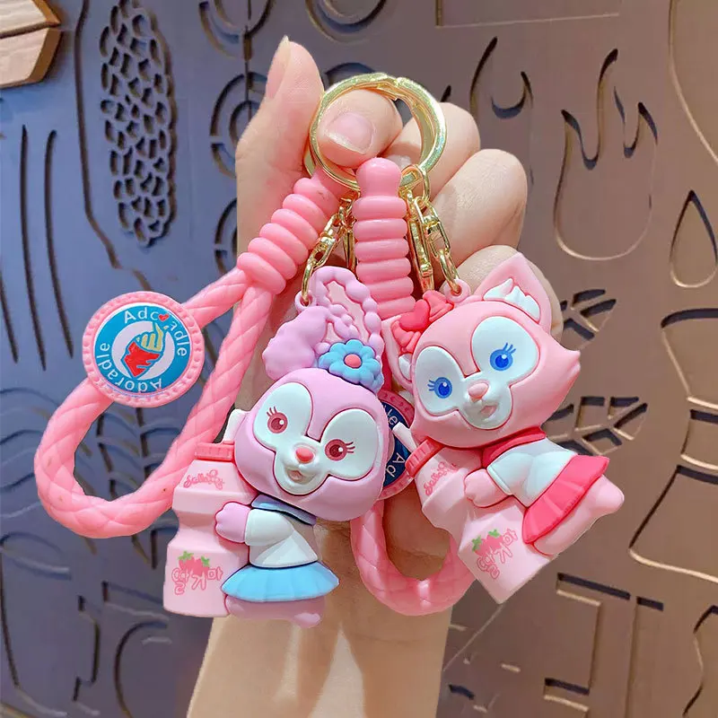 Kawaii عقد زجاجة لينا حسناء المفاتيح لطيف ستار الندى قلادة سيارة على ظهره إكسسوارات جذابة للحفلات جمع الهدايا الصغيرة