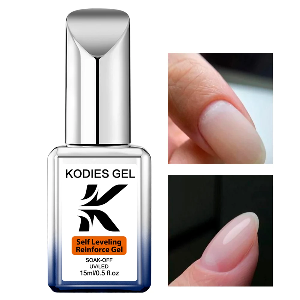 

KODIES GEL 15ML Reinforce Gel Nail Polish Semi Permanent UV Self Leveling Constructeur Base Gel Clear Manicure Nail Varnishes