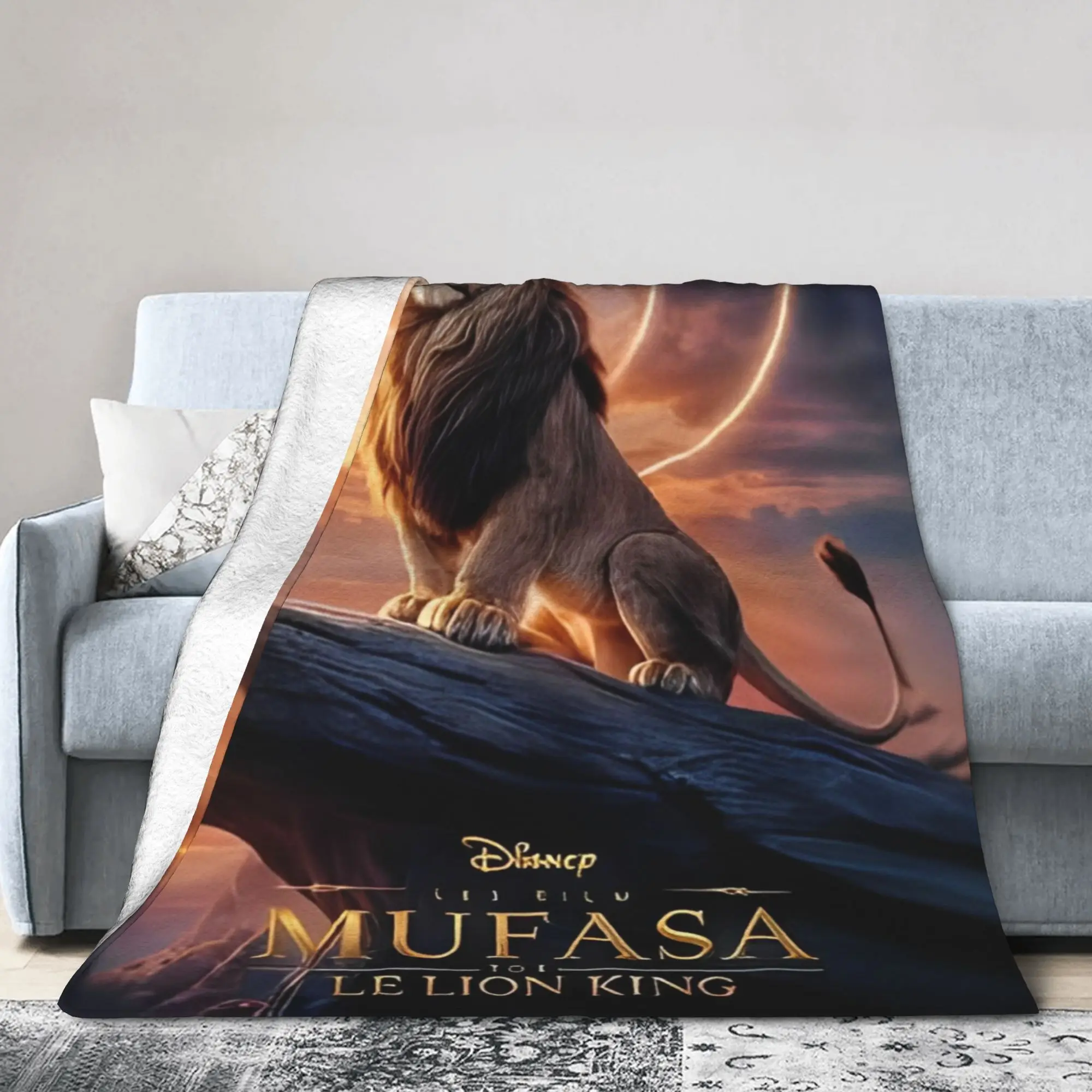 

Mufasa Король Лев фланелевое одеяло приключение музыкальное анимированное одеяло для дивана постельное белье гостиная 150*125 см плюшевое тонкое одеяло