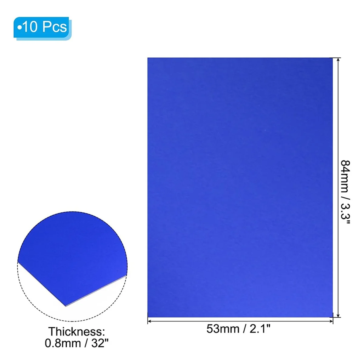 3.3x2.1x1/32inch Anodized Aluminum Sheet,10Pcs Metal Rectangle Aluminum Plate 0.8mm Thick Engraving Blanks for Laser D