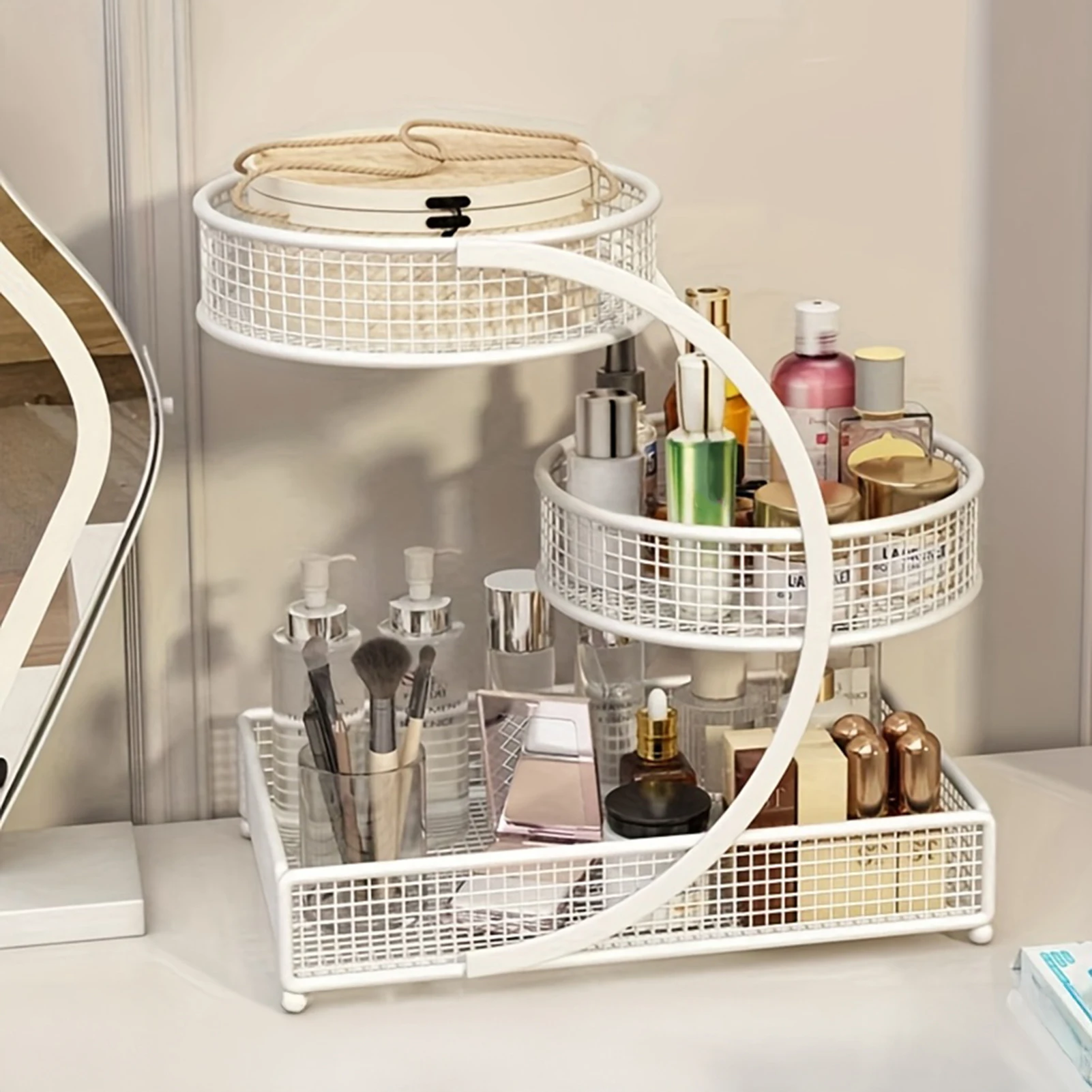 

Makeup Organizer for Vanity Make Up Counter Shelf Perfume Holder Rack for Storage Lipstick Brush Skincare