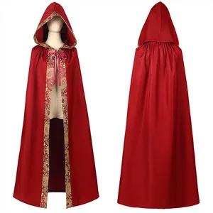 

New Women Men Medieval Halloween Cosplay Cloak Hooded Coat Vintage Gothic Cape Coat Halloween Cosplay Costume Wizard Cloak