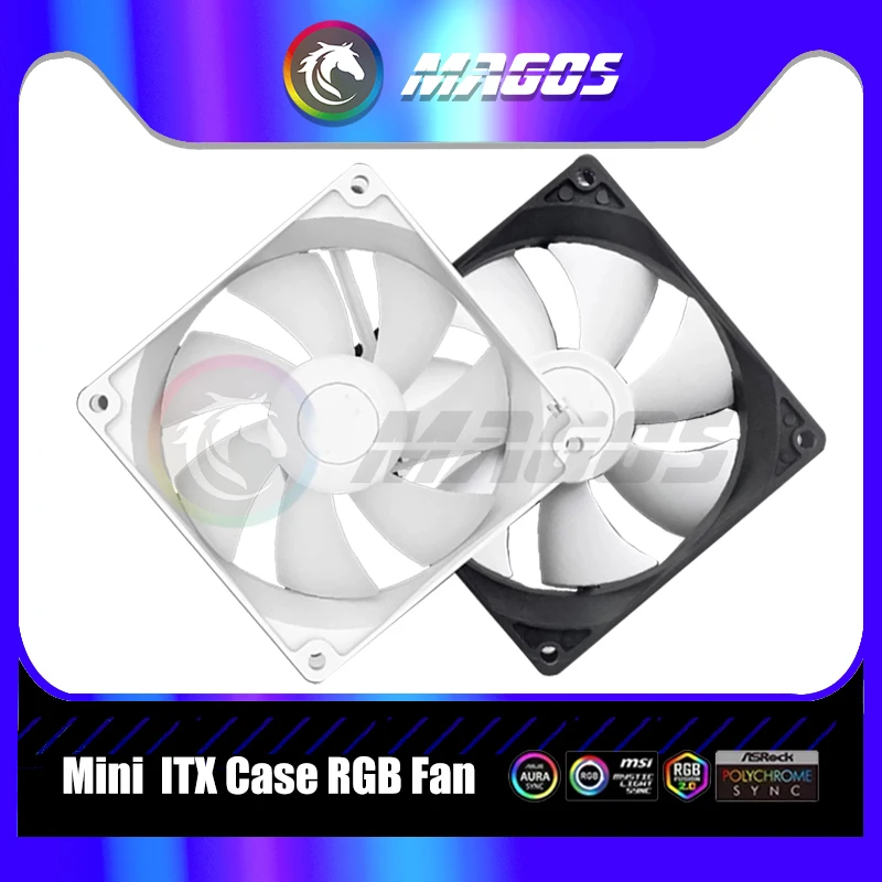 

Mini ITX Case ARGB Fan 8/ 9CM Match Water/Air Cooling Radiator Fan 9025/8025 Cooler Motherboard 5V SYNC + 4Pin PWM